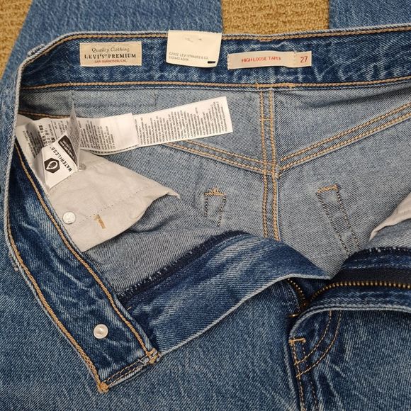 Levi's Premium High Loose Taper Blue Denim Jeans Women's Size Tag 27x29 - Picture 11 of 16